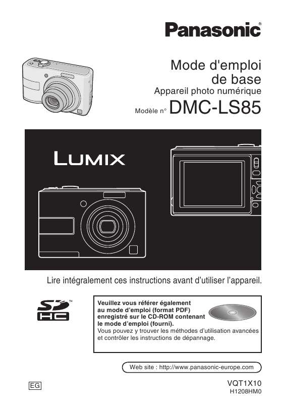 Notice Panasonic Lumix Dmc Ls85 Appareil Photo Trouver Une Solution à