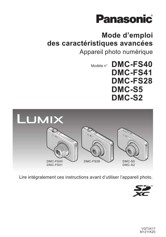Mode d'emploi PANASONIC LUMIX DMC-S5