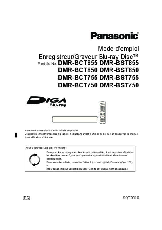 Mode d'emploi PANASONIC DMR-BST750EG