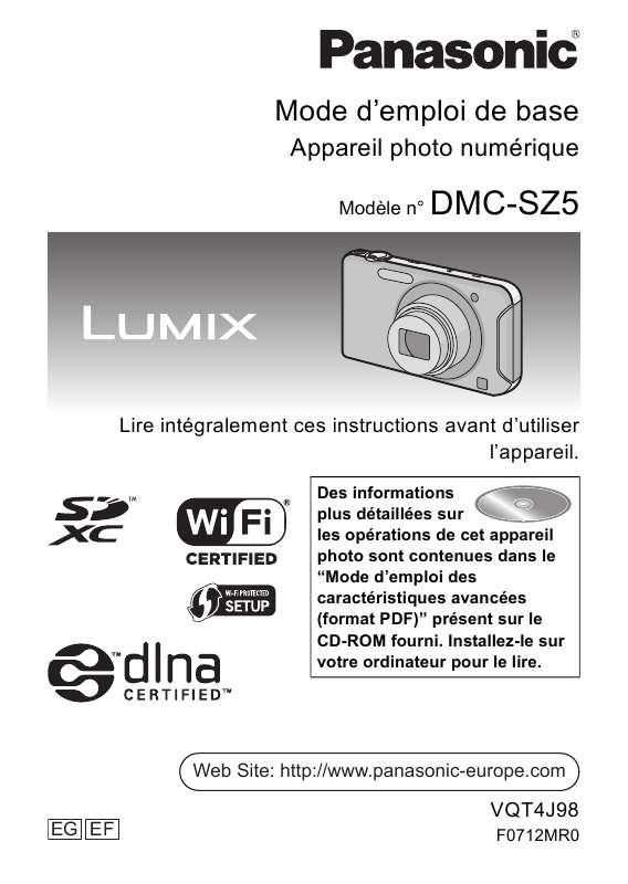 Mode d'emploi PANASONIC DMS-Z5