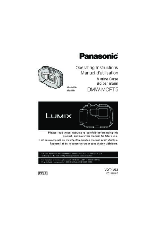 Mode d'emploi PANASONIC DMWMCFT5PP