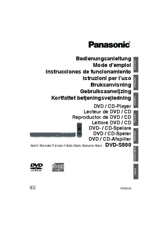 Mode d'emploi PANASONIC DVD-S500EG