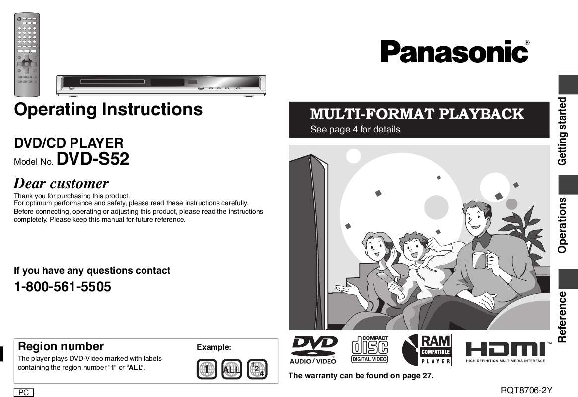 Notice PANASONIC DVDS52 lecteur dvd Trouver une solution à un problème PANASONIC DVDS52 mode