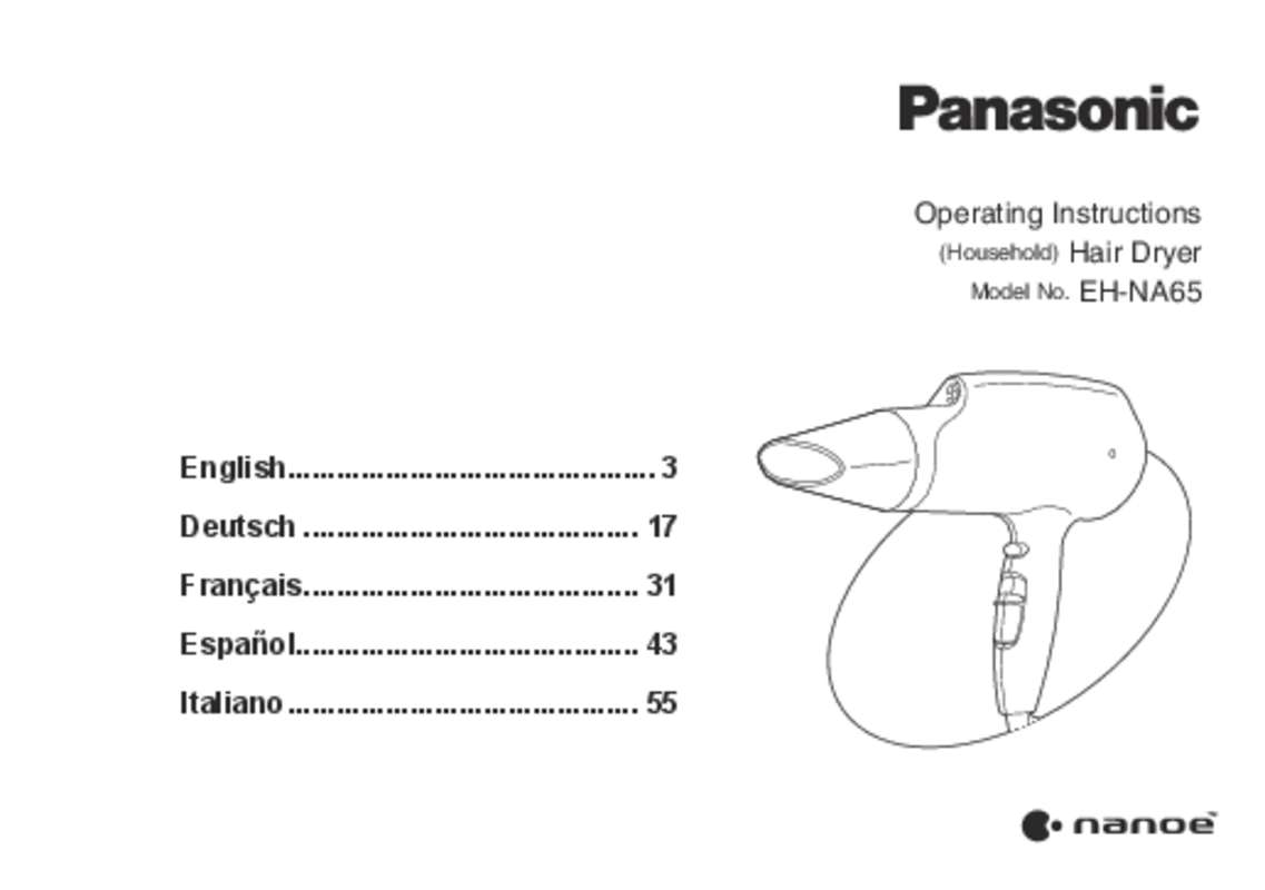 Mode d'emploi PANASONIC EH-NA65