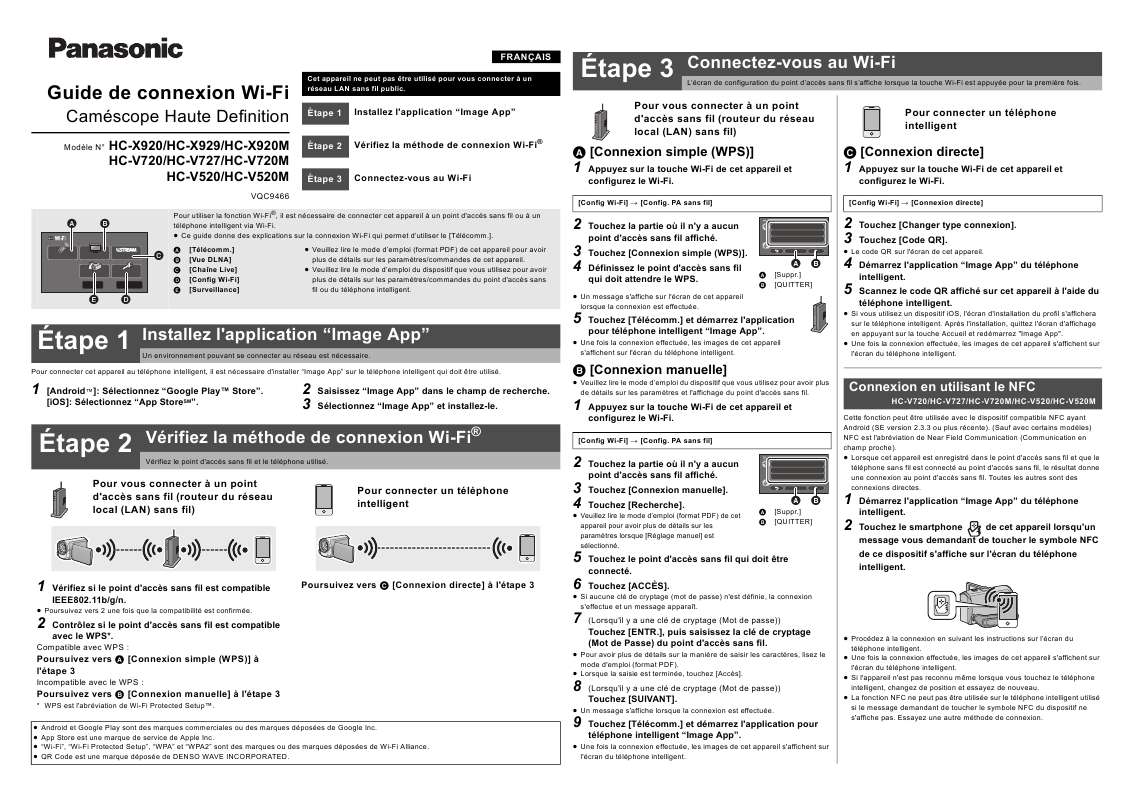 Mode d'emploi PANASONIC HC-X929