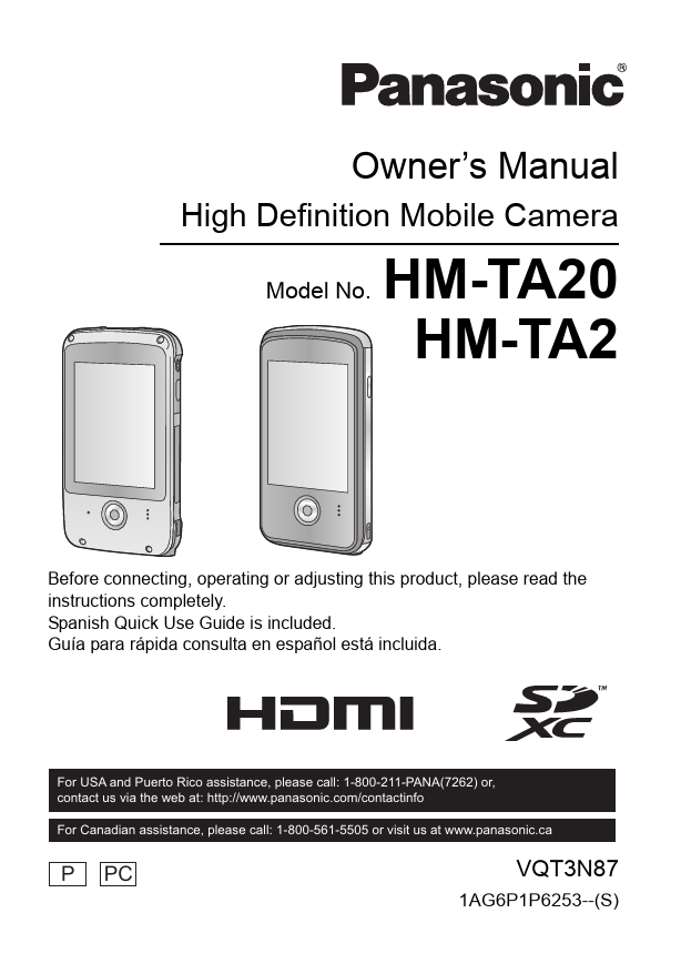Mode d'emploi PANASONIC HM-TA20