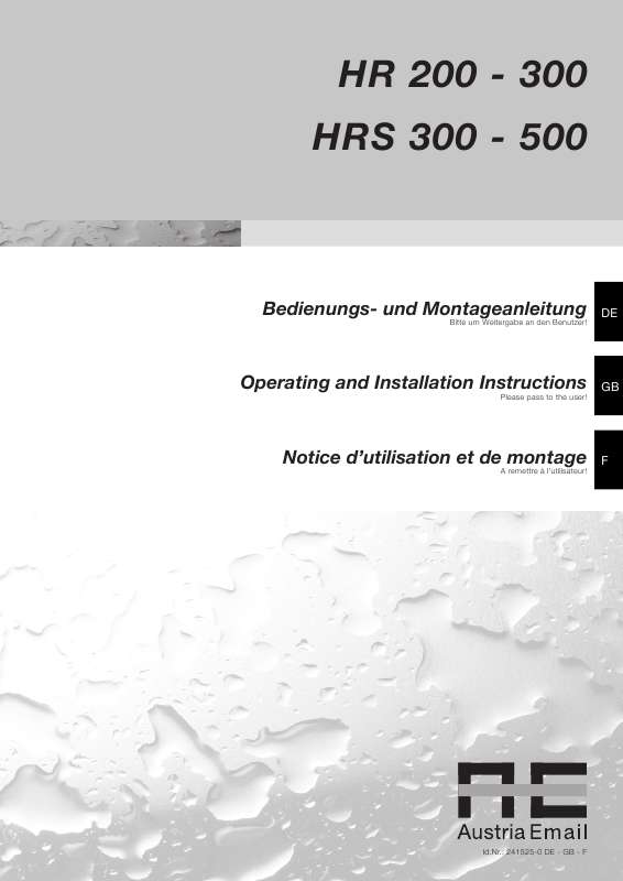 Mode d'emploi PANASONIC HRS-500