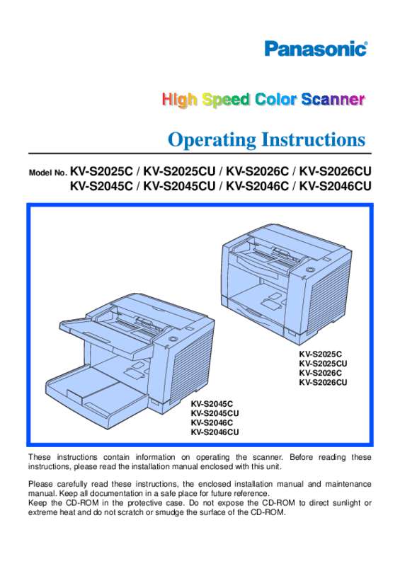 Mode d'emploi PANASONIC KV-S2046C SERIES
