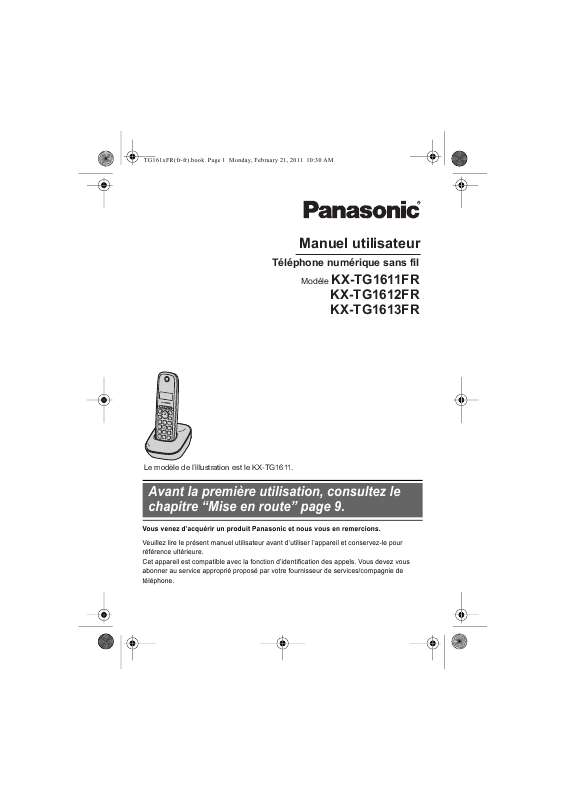 Mode d'emploi PANASONIC KX-TG1612FRH