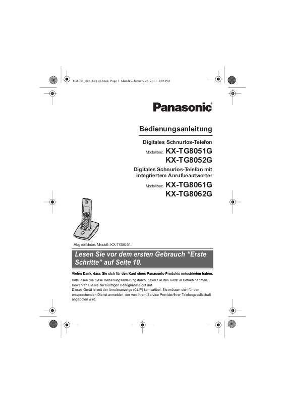Mode d'emploi PANASONIC KXTG8052G