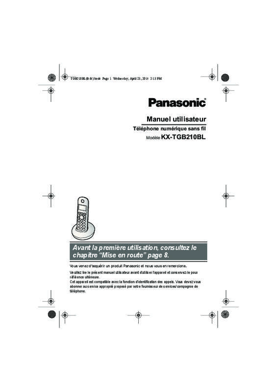 Mode d'emploi PANASONIC KX-TGB210BL