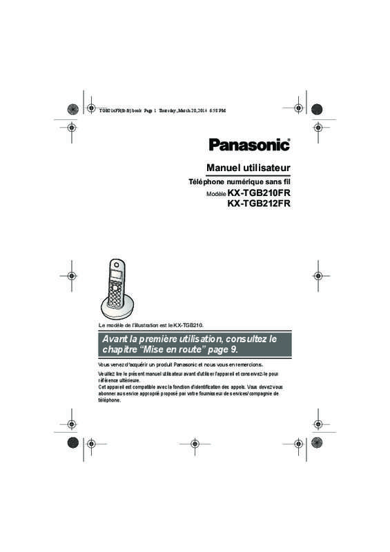 Mode d'emploi PANASONIC KXTGB212FR
