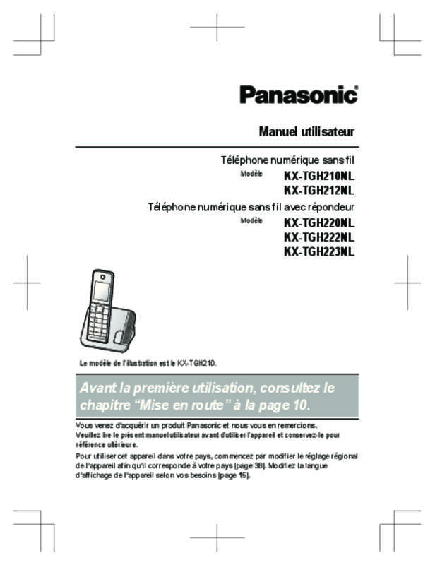 Mode d'emploi PANASONIC KX-TGH220NL