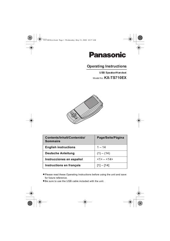 Mode d'emploi PANASONIC KX-TS710EX
