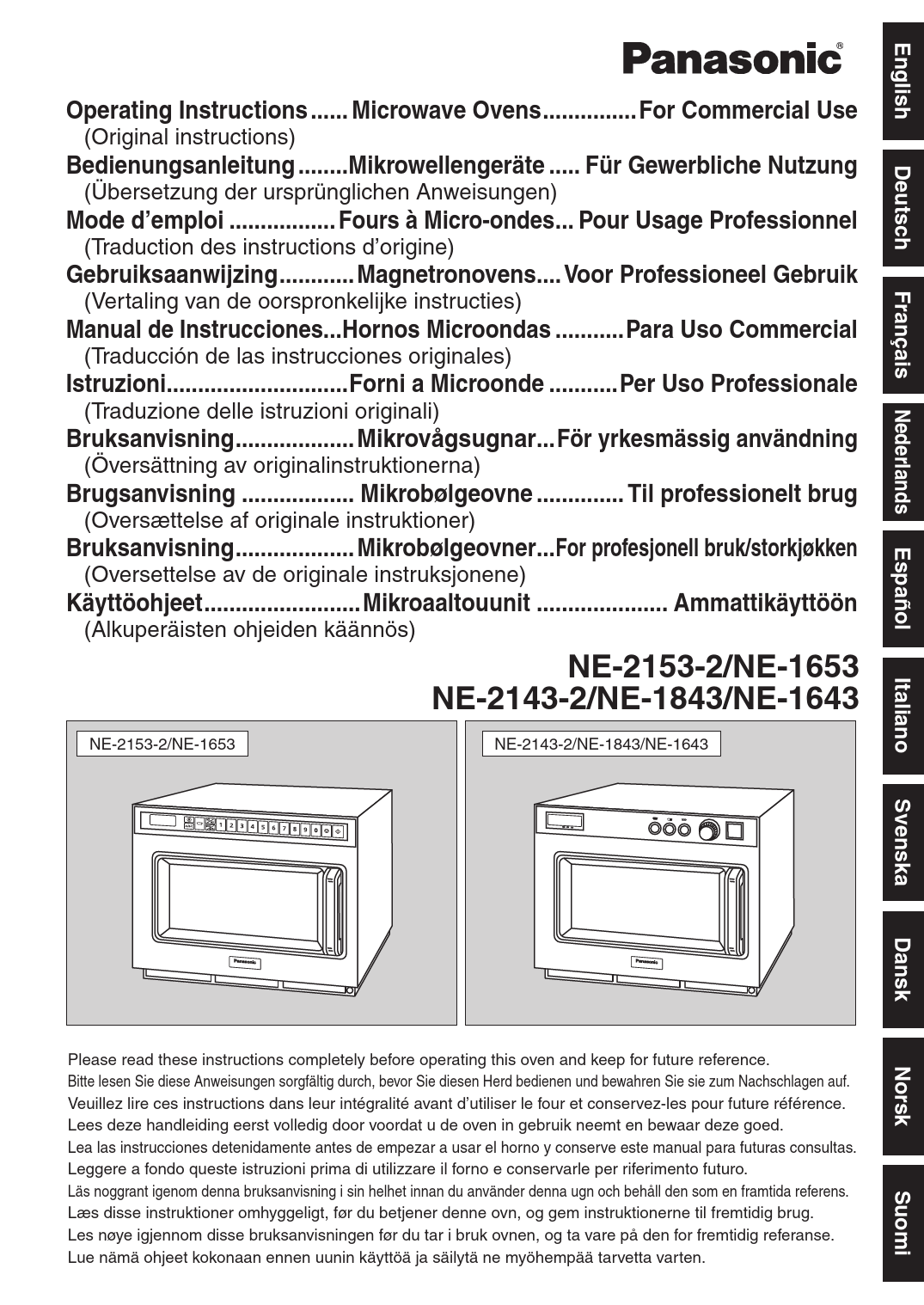 Mode d'emploi PANASONIC NE-1843