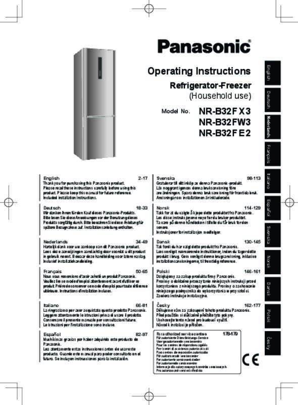 Mode d'emploi PANASONIC NR-B32FE2-XE