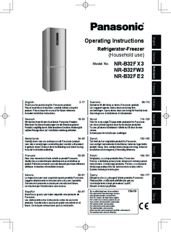 Mode d'emploi PANASONIC NR-B32FX3-XE
