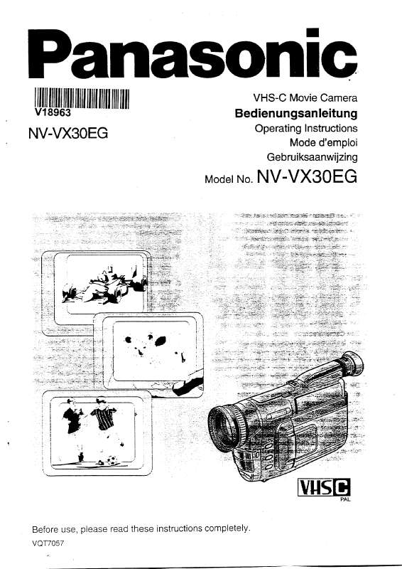 Mode d'emploi PANASONIC NV-VX30EG