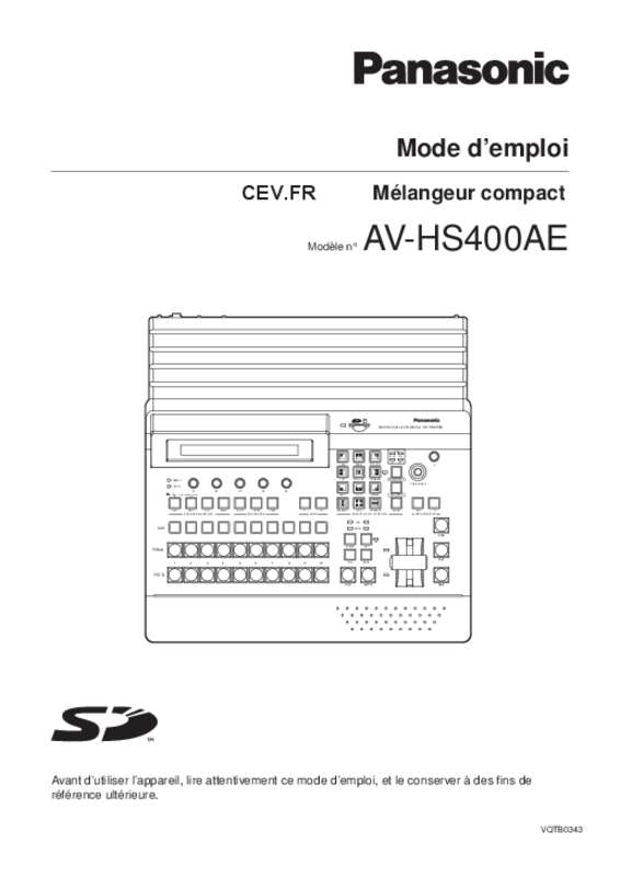 Mode d'emploi PANASONIC RP-HS 45