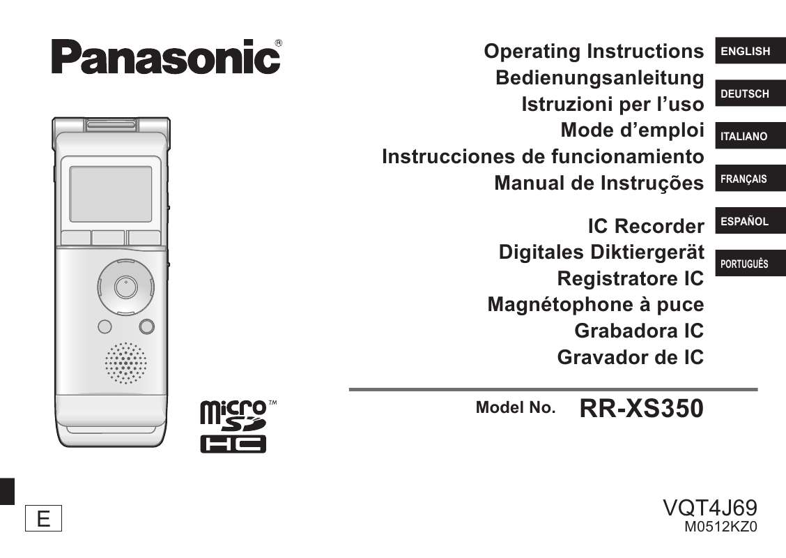 Mode d'emploi PANASONIC RR-XS350E