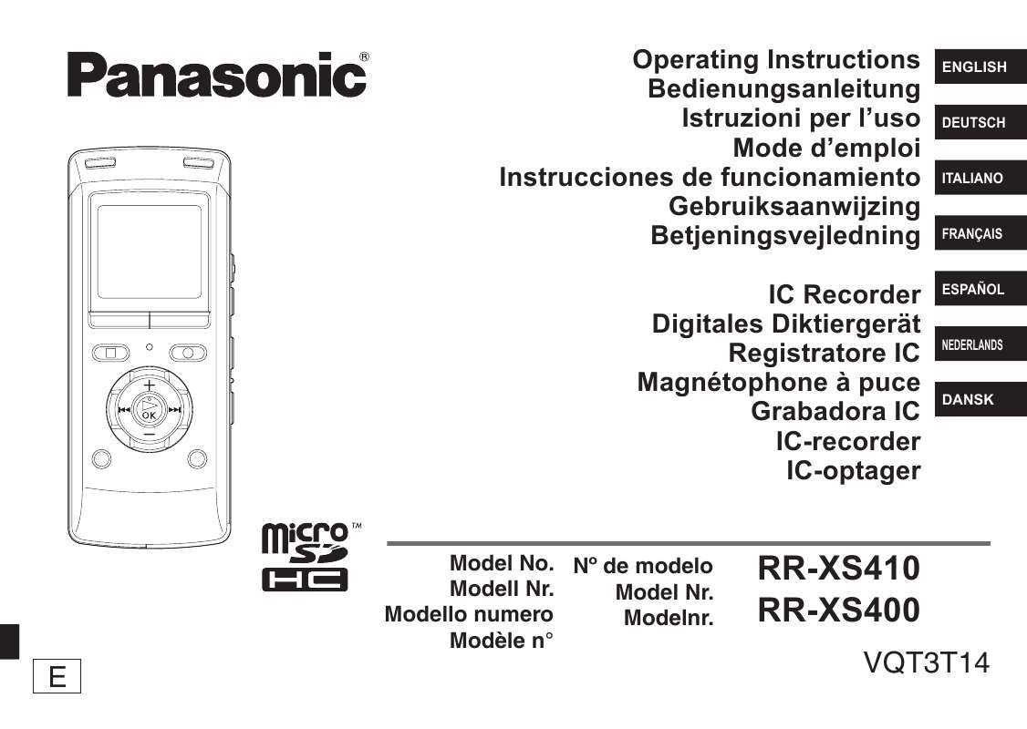 Mode d'emploi PANASONIC RR-XS400E