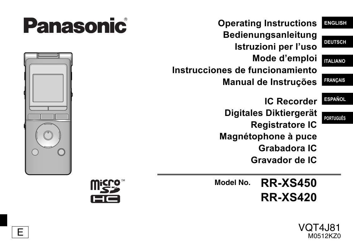 Mode d'emploi PANASONIC RR-XS450E