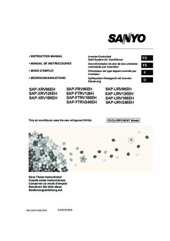 Mode d'emploi PANASONIC SAP-XRV186EH