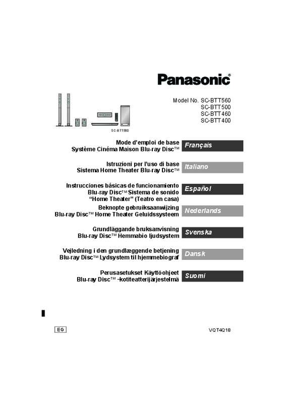 Mode d'emploi PANASONIC SC-BTT400