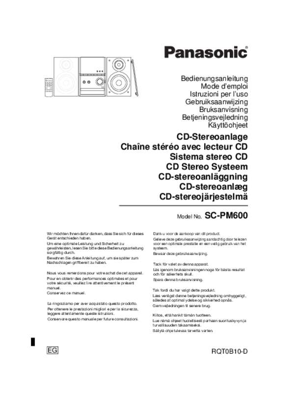 Mode d'emploi PANASONIC SC-PM600EG-K