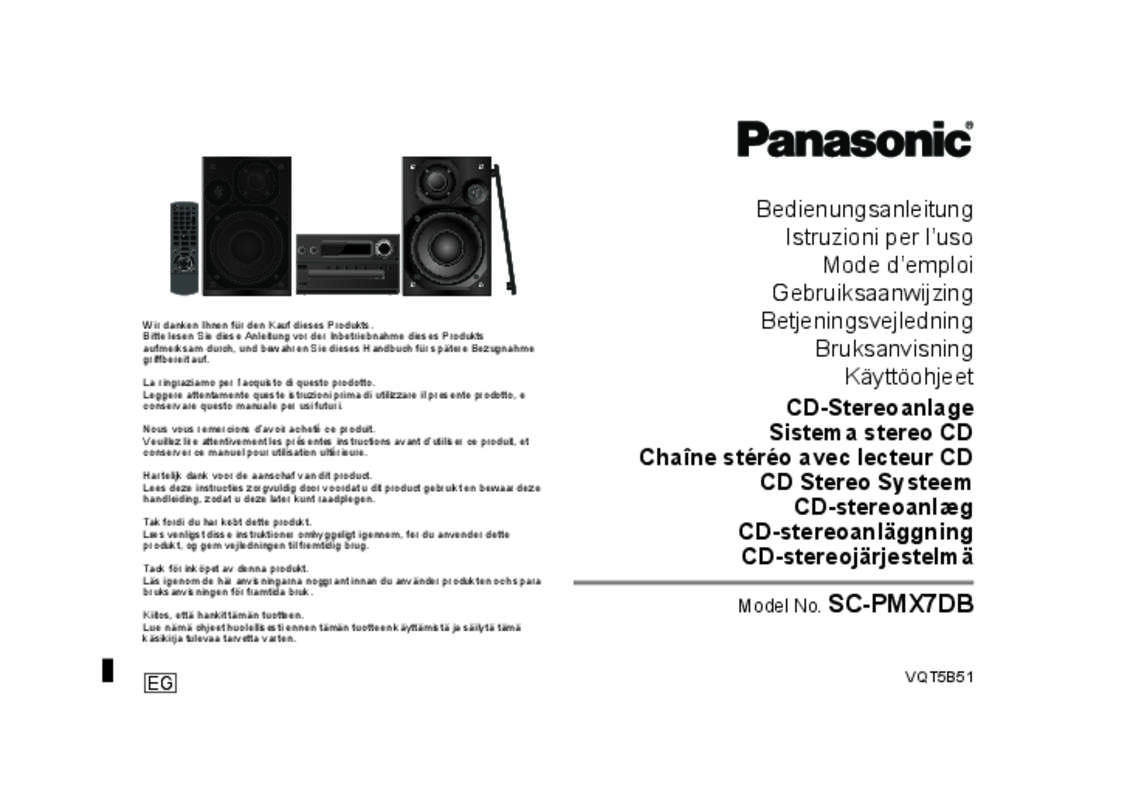 Mode d'emploi PANASONIC SC-PMX7EG-S BT