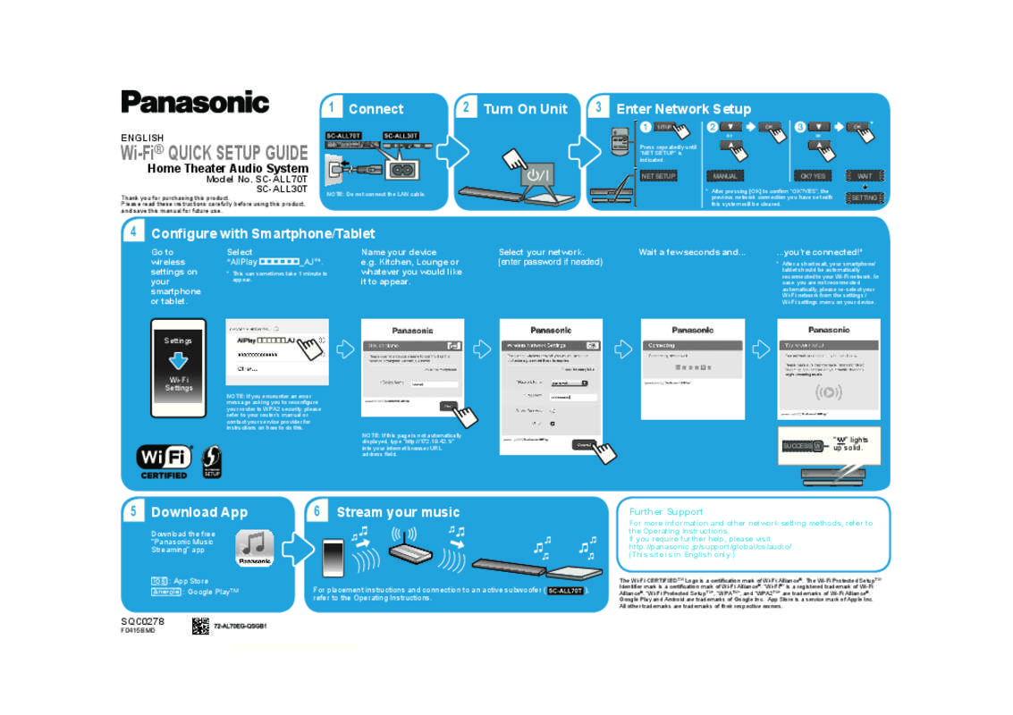 Mode d'emploi PANASONIC SC-ALL70TEG