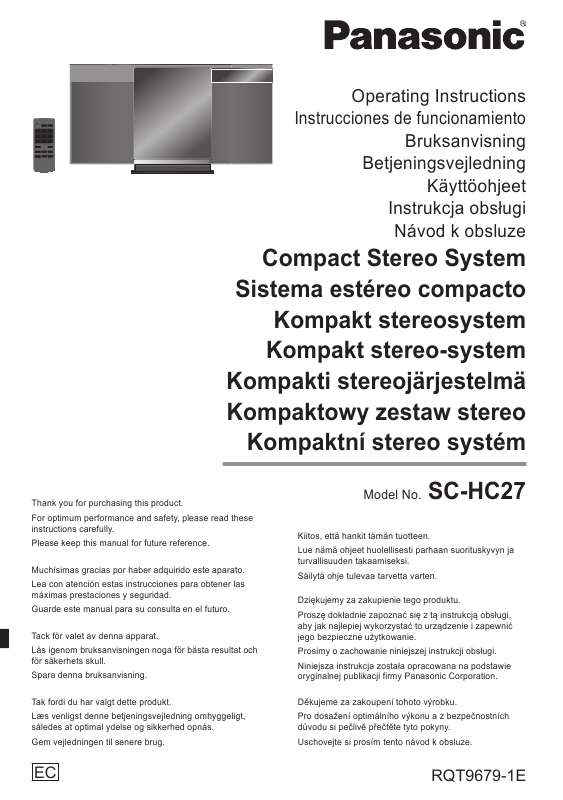 Mode d'emploi PANASONIC SC-HC27