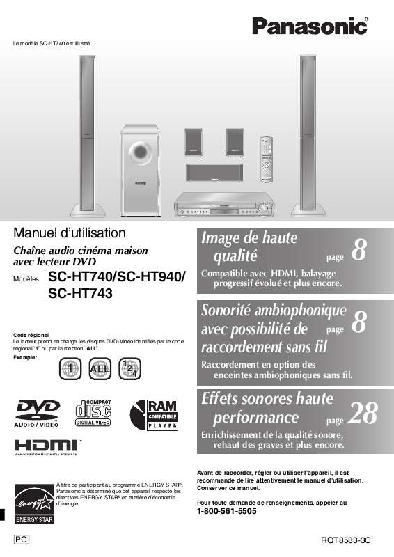 Notice PANASONIC SCHT740 chaîne hifi Trouver une solution à un