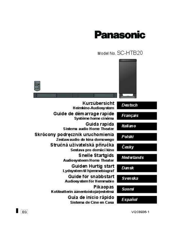 Mode d'emploi PANASONIC SC-HTB20