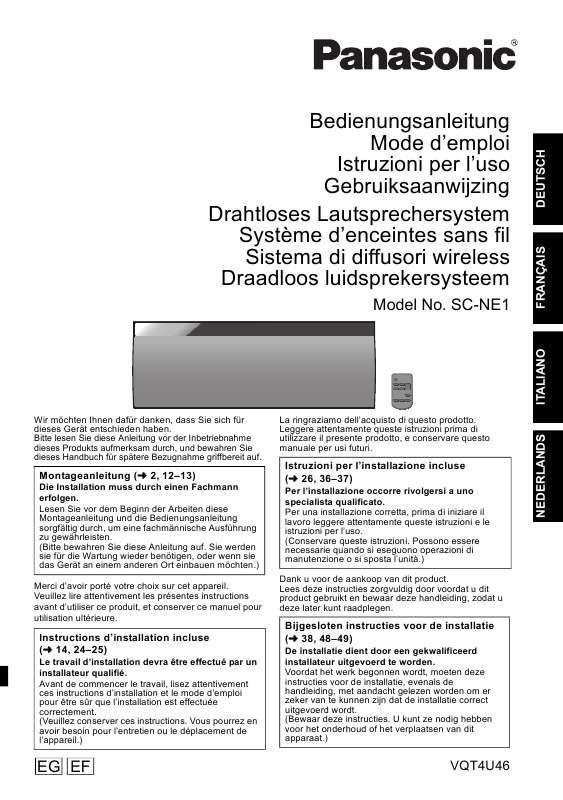 Mode d'emploi PANASONIC SC-NE1EG