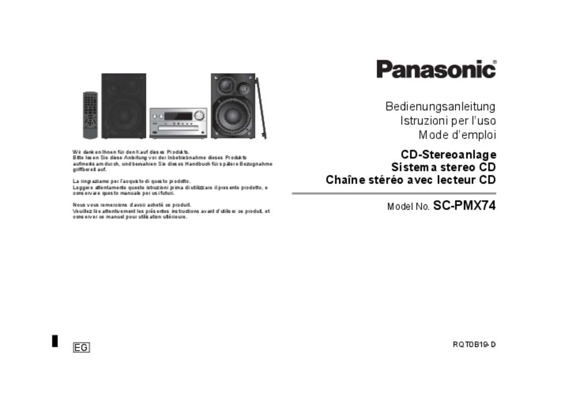 Mode d'emploi PANASONIC SC-PMX74EG