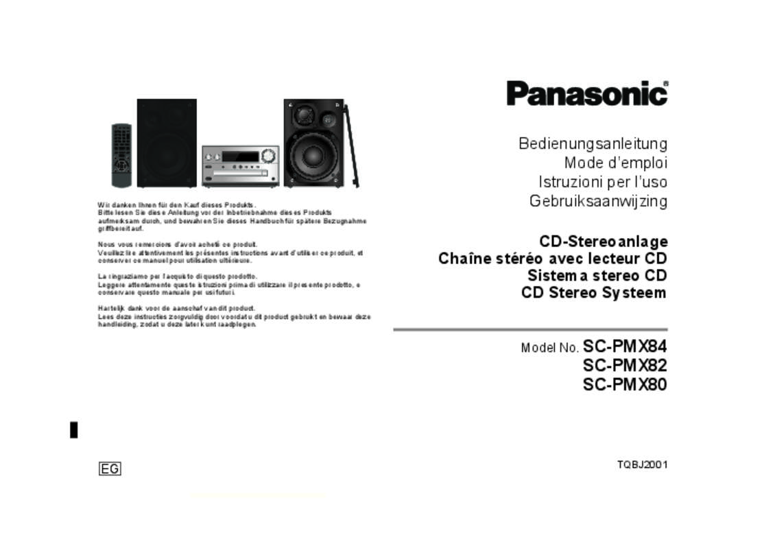 Mode d'emploi PANASONIC SC-PMX80EG