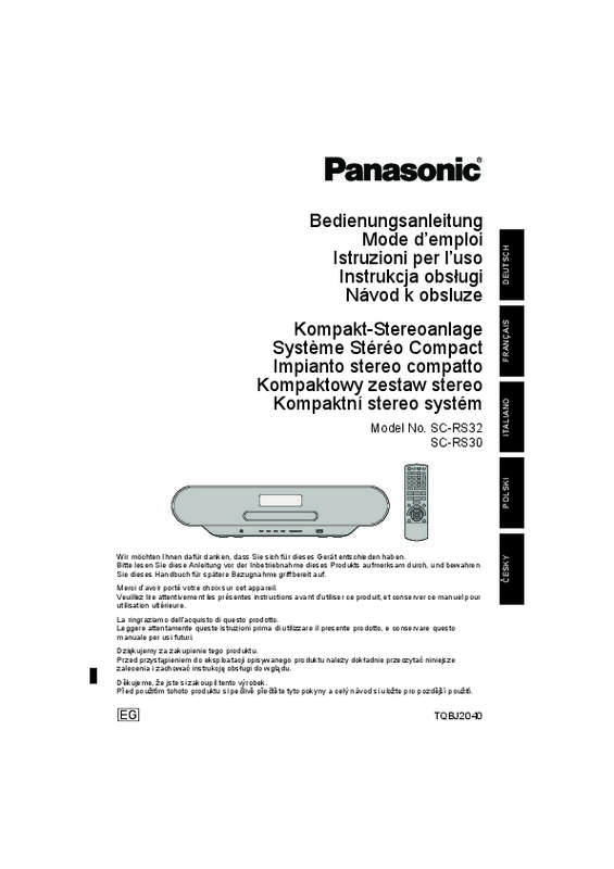 Mode d'emploi PANASONIC SC-RS30EG
