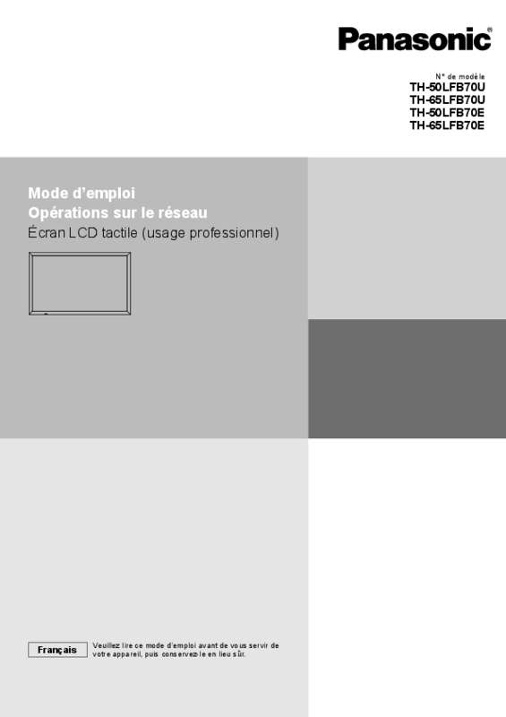 Mode d'emploi PANASONIC TH-65LFB70E
