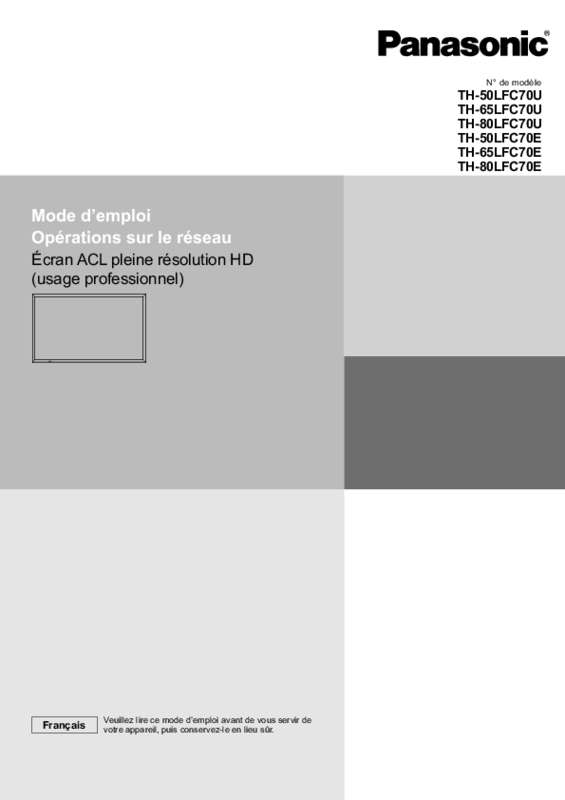 Mode d'emploi PANASONIC TH-80LFC70E