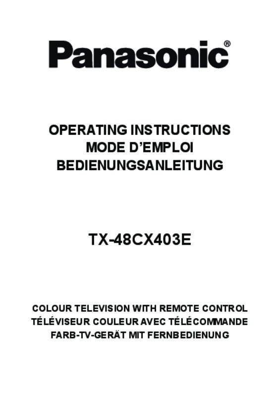 Mode d'emploi PANASONIC TX-48CX403E