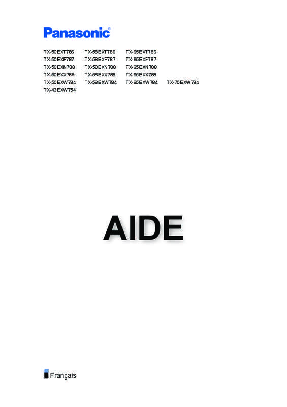 Mode d'emploi PANASONIC TX58EXX789