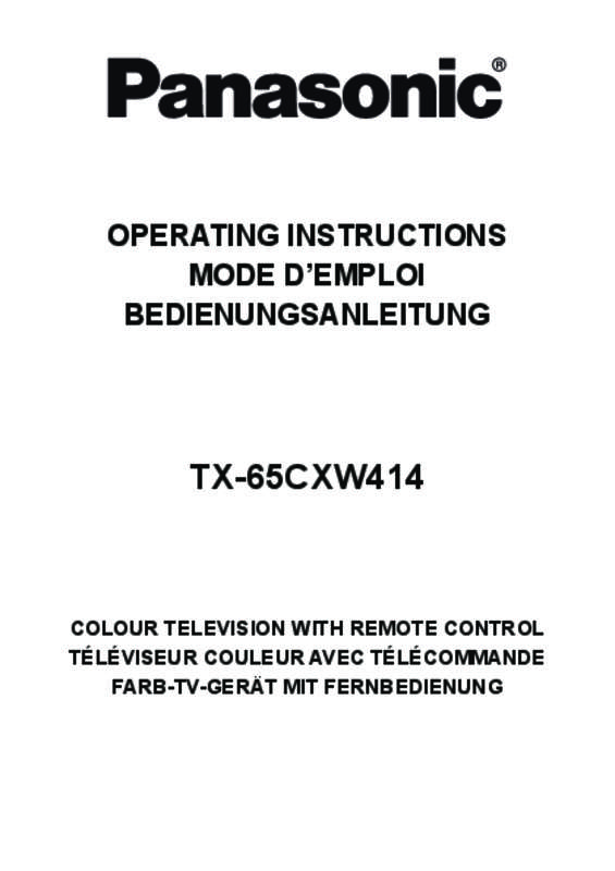 Mode d'emploi PANASONIC TX-65CXW414
