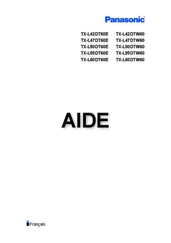 Mode d'emploi PANASONIC TX-L60DTW60