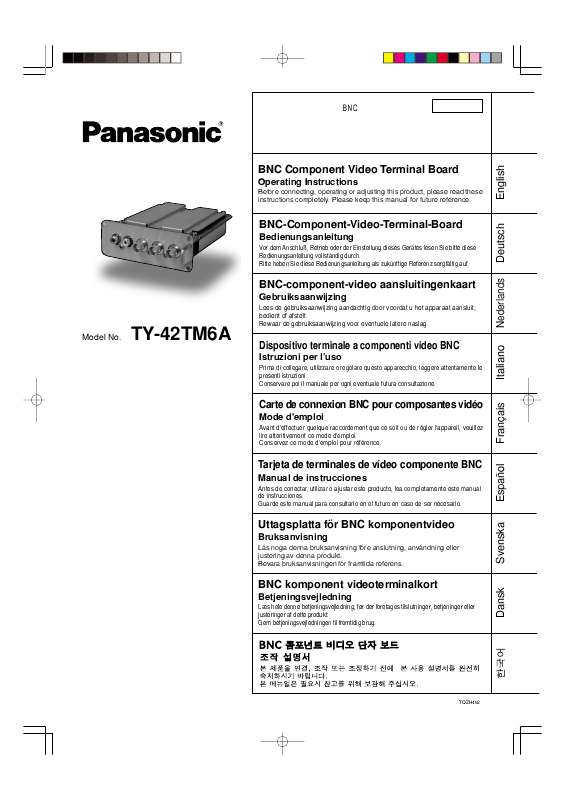 Mode d'emploi PANASONIC TY-42TM6A