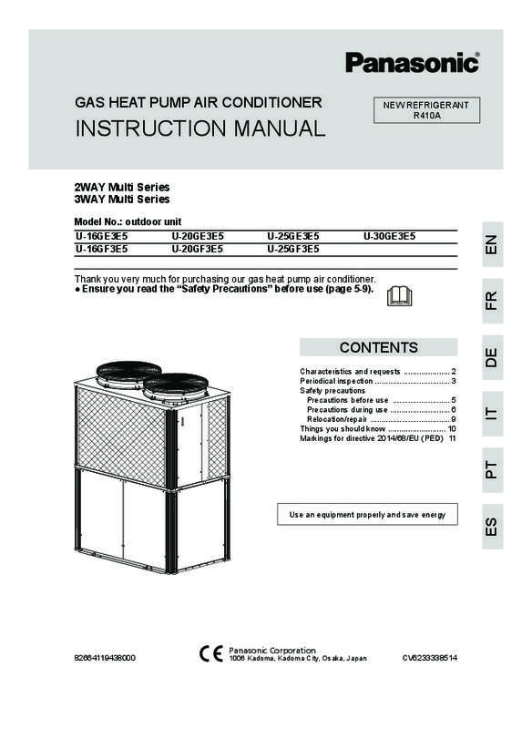 Mode d'emploi PANASONIC U20GF3E5