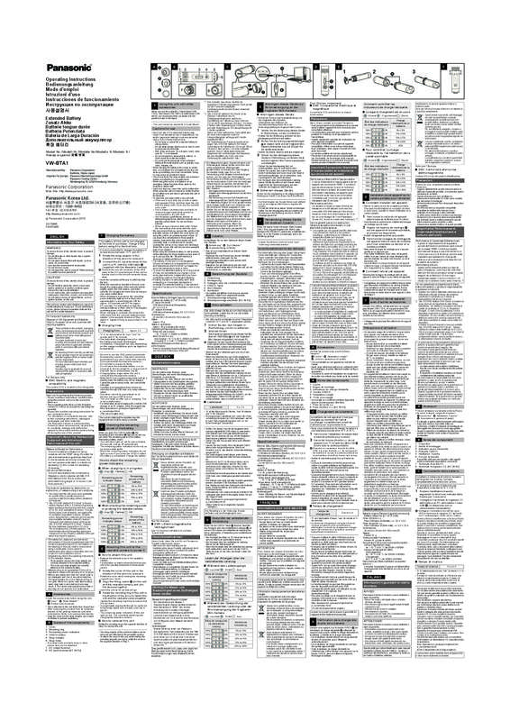 Mode d'emploi PANASONIC VW-BTA1E