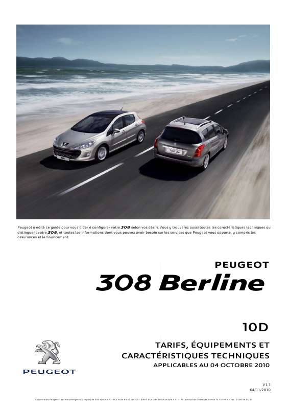 Manuel Notice D Utilisation Peugeot 308 