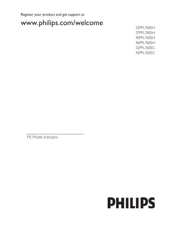 Mode d'emploi PHILIPS 42PFL7605C