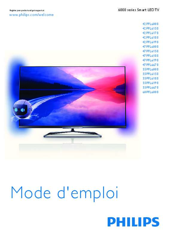Mode d'emploi PHILIPS 47PFL6158K 3D SMART TV
